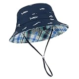 Durio Sun Hat Bucket Hats Wide Brim Summer Hat Sun Protection Beach Hat C Navy Fish 0-3 Months