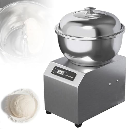 guoyjmm Impastatrice Elettrica Commerciale in Acciaio Inox, Macchina per Impastare Il Pane da Cucina da 1800 W, con Ciotola, Coperchio e Timer per Ristorante, Panetteria, Pizzeria