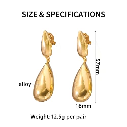 Aretes estilo lágrima doble clip para mujer miniatura 2