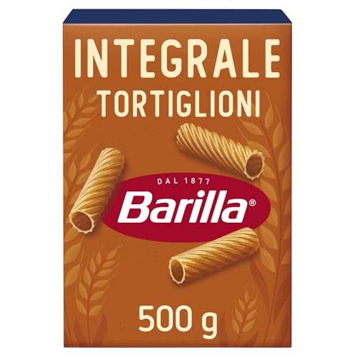 Barilla Pasta Tortiglioni Integrali, Pasta Corta di Semola Integrale di Grano Duro, Integrale, 500 g