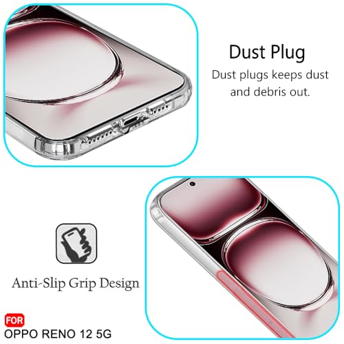 Image of TheGiftKart Back Cover Soft Case for Oppo Reno 12 5G | Best Camera Protection | Inbuilt Dust Plugs & Anti-Slip Grip | Ultra Clear Slim Case Cover for Oppo Reno 12 5G (Silicone, Transparent)
