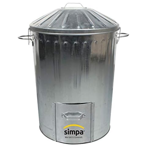 125 Litre Galvanised Metal Dustbin with Door Cover