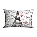 Poszewka na poduszkę Paryż symbole napis serce poszewki na poduszki bez zmarszczek nadruk poszewki na poduszki ultramiękkie na kanapę, do domu 40 x 60 cm
