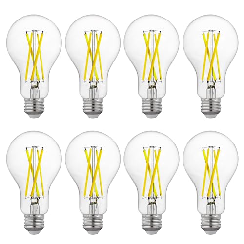 FLSNT 100W equivalent LED Edison Bulbs, 12W, 1600lm, 5000K, CRI90, E26, 8 pack