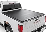 Rough Country Hard Roll-Up Tonneau Cover for Chevy Silverado & GMC Sierra 2500HD/3500HD (2020-2025) - Aluminum Truck Bed Cover, Fits 6'9' Bed w/Rail Caps