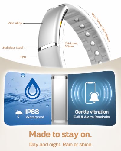 Image of FITVII Screenless Fitness Tracker for Women Men, Health and Fitness Wearable with 24 /7 Heart Rate, Blood Pressure and HRV Sleep Monitor, Subscription Free Activity Tracker for Android & iPhone
