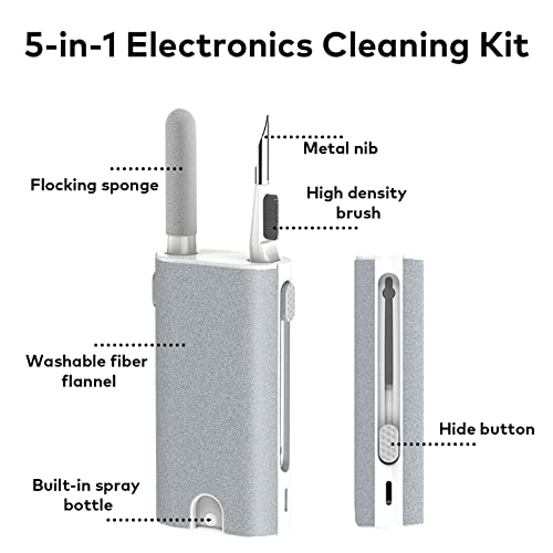5-In-1 Electronic Cleaner Kit- Portable Cleaning Kit For Airpods/Earbuds/Phone/Camera/Watch/Laptop,With Cleaning Pen And Spray Bottle,Multifunctional Cleaning Tool #TOP3