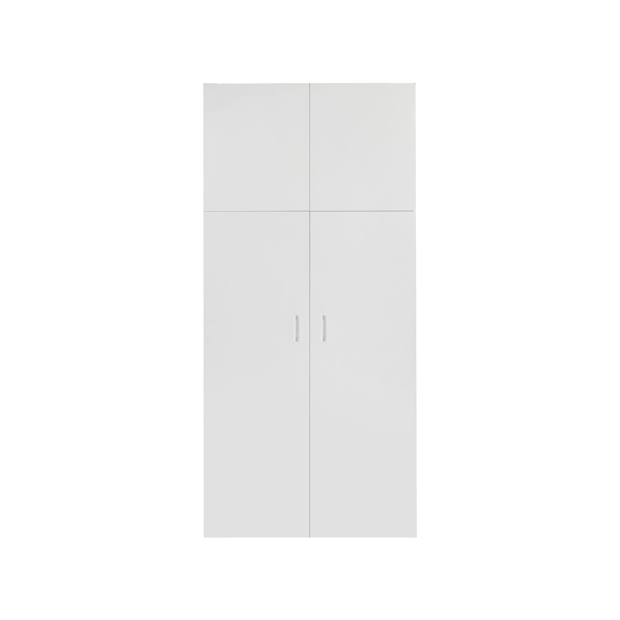 ML-Design Szafa uniwersalna z 2 drzwiami i 5 przegrodami, drewno, bialy, 80x182,4x37 cm, wysoka, nowoczesna, uniwersalna szafa na dokumenty szafka biurowa szafa na buty szafka gospodarcza szafka