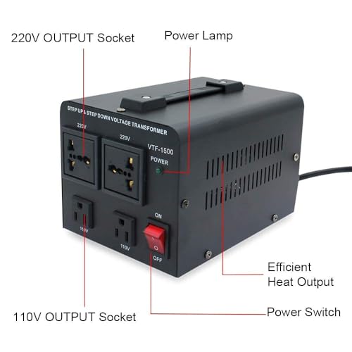 Yinleader BYQ 1500W Step Up & Step Down Voltage Transformer Converter 110V To 220V Or 220V/230V/240V To 110V/120V Power Converter W/Us Power Cord,Circuit Breaker Protection thumb #7