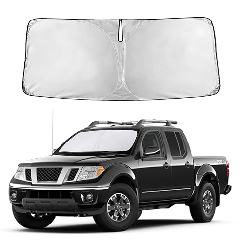 Image of Autovir Windshield Sun Shade Fit for 2006-2019 2020 2021 Nissan Frontier Sunshade, Front Car Window Shades Sun Visor, Blocks UV Rays & Heat, Car Accessories