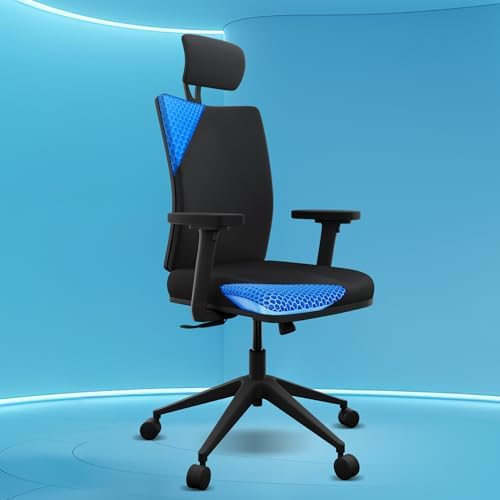 The Sleep Company Onyx Orthopedic Office Chair | Patented SmartGRID seat | Adjustable Lumbar Support | Ergonomic Sitting Posture | High Back Chair | Work, Home, Study | Free Installation | Black