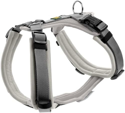 HUNTER Maldon UP Hundegeschirr | Nylon, stark reflektierend durch 3M Scotchlite, 4-Fach verstellbar, Farbe: hellgrau/grau, Größe: XS-S