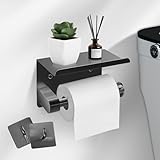 GALASALA Porta Rollos Papel de Baño, Acero Inoxidable Portarollos con Estante para Teléfono Móvil, Instalación sin...