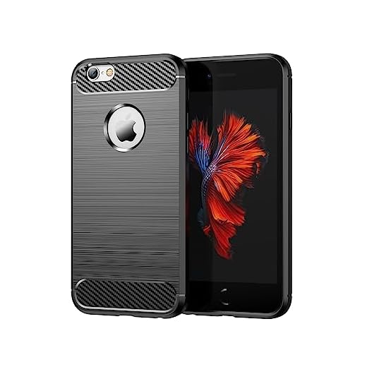 Aikcks for iPhone 6/6S Phone case, Shockproof, Scratch Resistant Carbon Fiber Jacket, Soft TPU, for iPhone 6/6S 4.7 case (Black, iPhone 6/6S)