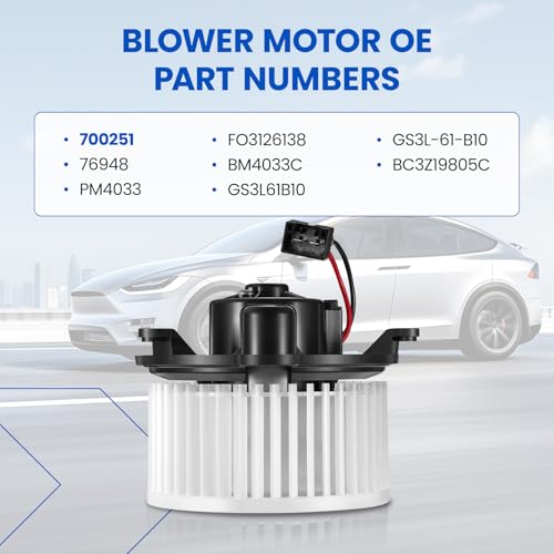 Image of HVAC Blower Motor 700251 Compatible with Ford F-250 /F-350 /F-450 /F-550 Super Duty 2011-2016, PM4033 76948 BM4033C GS3L61B10 FO3126138 A /C Blower Motor Assembly Compatible with Mazda 6 2009-2013