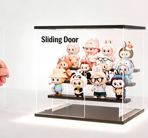 Image of Clear Acrylic Display Case with LED Light, 6 Tier Dustproof Showcase for Collectibles, Figures & Model Cars, Stackable Display Box (White, 15x12x15 in)