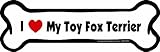 Imagine This Company I Love My Breed Bone Shaped Pet Magnet; Removable Magnets for Cars, Fridges, Lockers & More, Stylish Pet Inspired Car Accessories, 2 x 7 inches, White/Black, Toy Fox Terrier