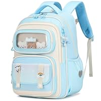 Tanou Girls Backpack Ergonomic School Bag Girl Children's Backpacks Cute Rucksack Kids for Primary Junior School, 20 Liters, Blue