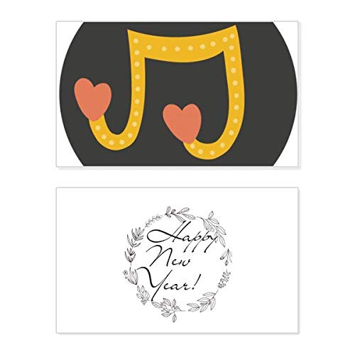 Tarjetas con mensajes musicales de corazón para decorar tus cenas de Año Nuevo
