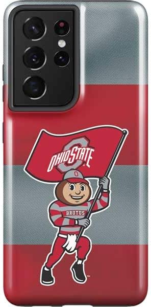 Skinit Pro Phone Case Compatible with Galaxy S21 Ultra 5G - Officially Licensed Ohio State University OSU Buckeyes Split Design