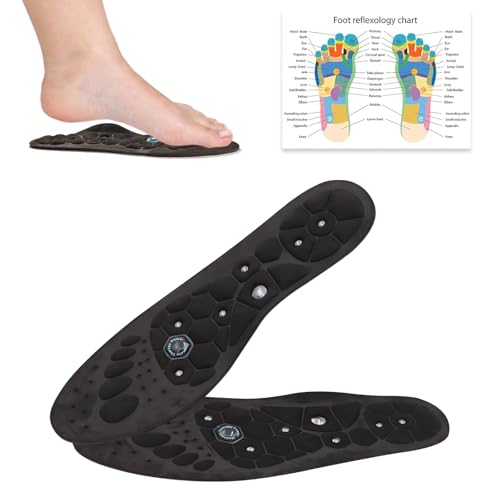 Plantillas originales para bajar de peso: plantillas de masaje magnéticas para hombres y mujeres, plantillas ortopédicas de acupresión, transpirables, promueven la circulación sanguínea (L)