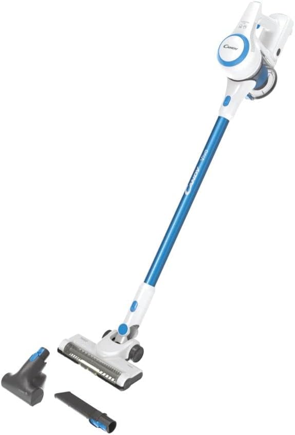 CANDY CVIVA20 Aspirateur Balai Puissant 22V, 3 Niveaux de Performance, Grande Autonomie 35 Min, Electrobrosse LED, Mini-turbobrosse + Fonction Turbo, Utra Leger 2,4kg, Vidage 1 Clic