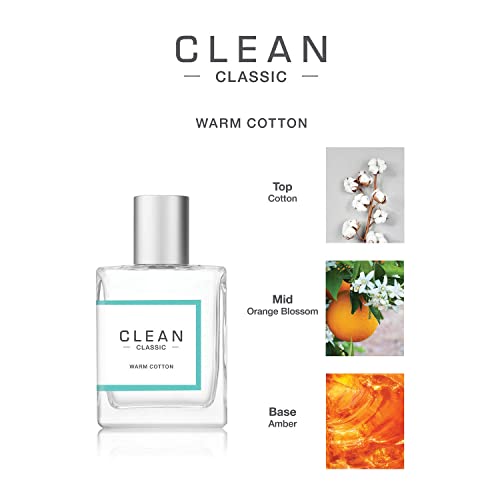 Clean Classic Eau De Parfum Warm Cotton Duo Set | Vegan, Phthalate-Free, & Paraben-Free | 30Ml Spray Bottle & 10Ml Rollerball Fragrance #TOP6