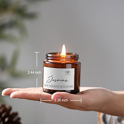 Jasmine Strong Scented Candles, Natural Soy Candle For Home Scented, Hand-Poured Jar Candle, Gifts For Women|Men|Families|Friend|Colleague, As Birthday|Holiday|Relaxation Gifts (3.5Oz) #TOP3