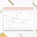 Bliss Collections Family Planner with 50 Undated 8.5 x 11 Tear-Off Sheets - Simple Pink Daily and Weekly Calendar for Planning and Organizing Family Activities, Appointments, Tasks, Chores and Meals