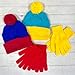 2 Sets Winter Knit Pom Beanie Hat and Gloves Set Halloween Character Cosplay Costume Headwear Knitted Pompom for Winter Accessories Fashion Warm Women Men