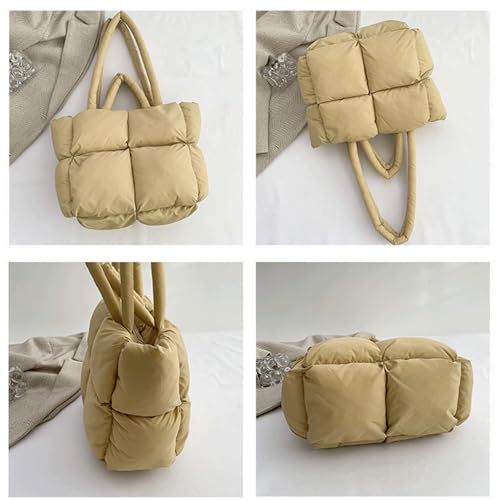 Puffer Tote Bag Cute Quilted Crossbody Puffy Tote Bag Lightweight Bubble Purse for Women Trendy Alt Large Puffy Bags 20254