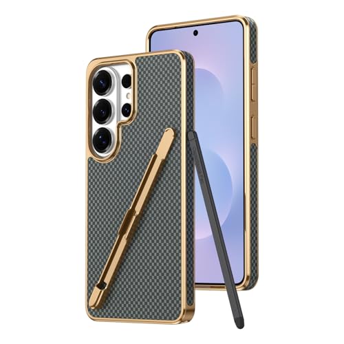 Étui mince Galaxy S25 Ultra motif carbone idéal pour le bureau et les déplacements