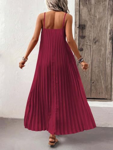 Image of Women's Summer Maxi Dress Spaghetti Strap Long Beach Sun Dress