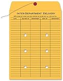 Ruled Interdepartmental, 10" W x 13" L, 32 String/Button Envelopes 32 lb. - 10 Pack