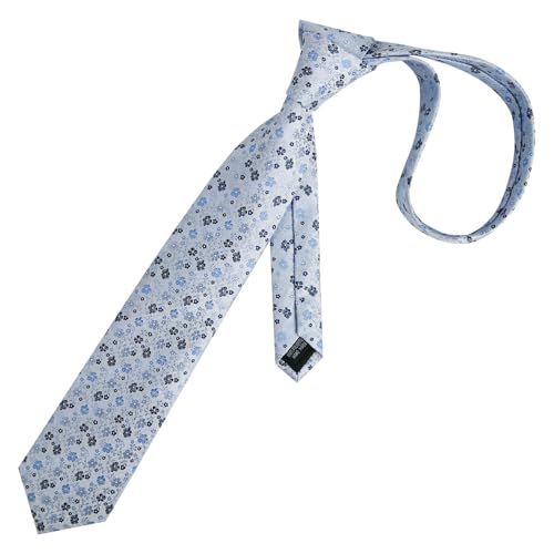 Image of Alizeal Mens 3.15inches Exquisite Floral Tie with Small Flower Printed Pocket Square