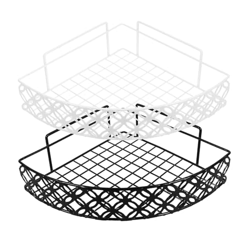 Ipetboom 2pcs Wall Mount Shower Corner Shelf Shelf Bathroom Shower Rack Wall Mounted for Bathroom Corner
