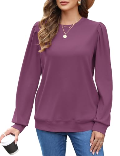 Image of MOLERANI Sweatshirts for Women Casual Long Sleeve Crewneck Shirt Tunic Tops | Pullovers, Soft Lightweight Warm Fabric, Loose Fit, Fall Winter Trendy Clothes, Daily Wear, Workout, Outdoor Outfits