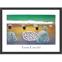 Amazon.co.jp: ポスター エンツォ クッキ Untitled 額装品 ウッド