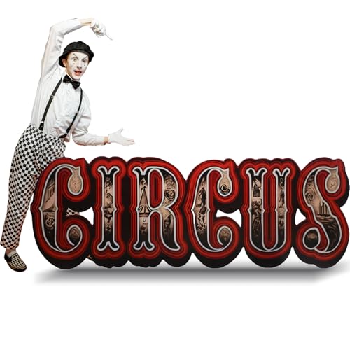 Bucherry 7.7ft Vintage Carnival Circus Letter Cardboard Cutout Stand up