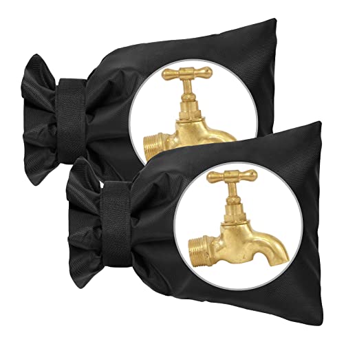Vicloon - Vicloon Housse de Robinet pour L'extérieur, 2pcs Couvercle Antigel pour Robinet, Housse de Robinet de Jardin Imperméable, pour la Protection Contre Le Gel en Hiver, 20cm x 15cm (Noir) - -10%