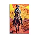 POPOORWQ Poster mit Cowboy in der Wüste, dekoratives 