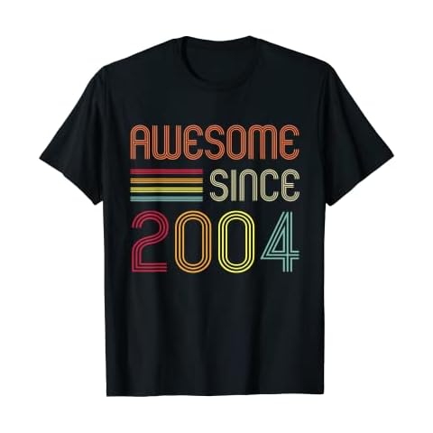 Awesome Since 2004 19th Birthday Retro T-Shirt Cover