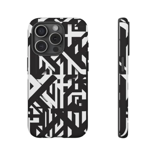 Coque iPhone 15 Pro géométrique mate haut de gamme au design rigide