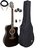 Violão Folk Giannini Gf1d Satin Black Cutway+ Capa Reforçada