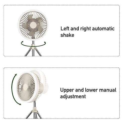 Ventilateur de bureau rechargeable 10000mAh avec trépied et LED