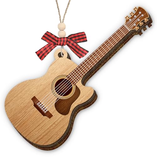 Tiny Detalles Acoustic Guitar Christmas Ornament 2025, Wooden Ornaments for...