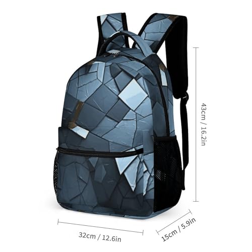 Gray Mosaic Backpack for Travel, Ultra Durable Small Bookbag Lightweight Daypack for Women Men2
