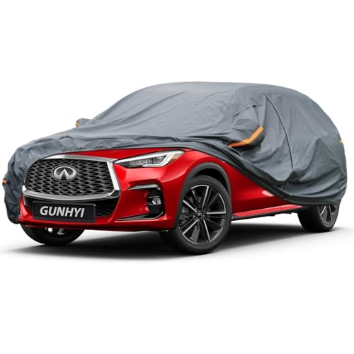 Image of GUNHYI Premium Car Cover Custom Fit Infiniti QX50, 16 Layers Heavy Duty Car Cover Waterproof All Weather with Zipper Door for Sun Rain Snow Dust Uv Protection