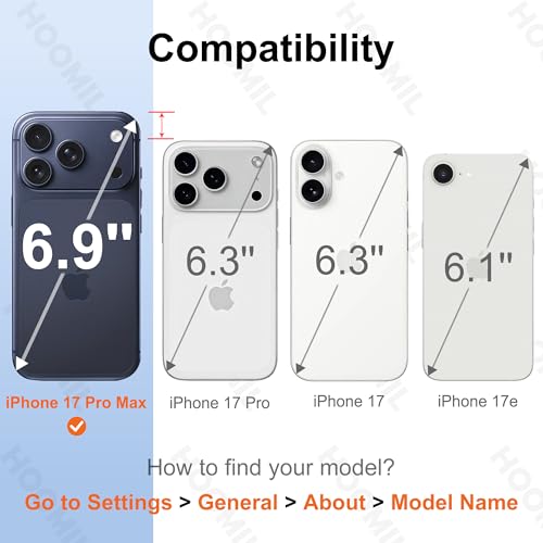 Image of HOOMIL Case for iPhone 17 Pro Max, Crystal Clear