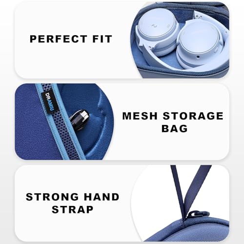 DR·AMIU Headphones Case Compatible with Bose QC Ultra, QuietComfort, QC 35,QC 35 II, QC 45, QC45 SE, QC SE Over Ear Wireless Noise Cancelling Headphones, Blue Travel Storage Bag by DR·AMIU - Image 3